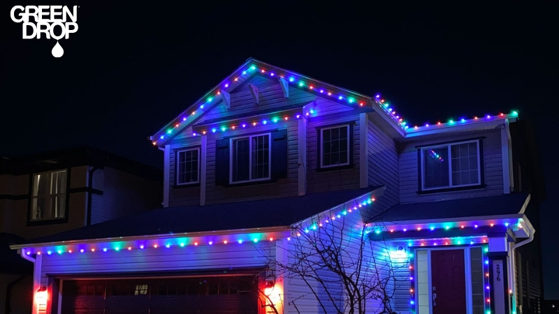 holiday lighting decoration in Calgary by Green Drop