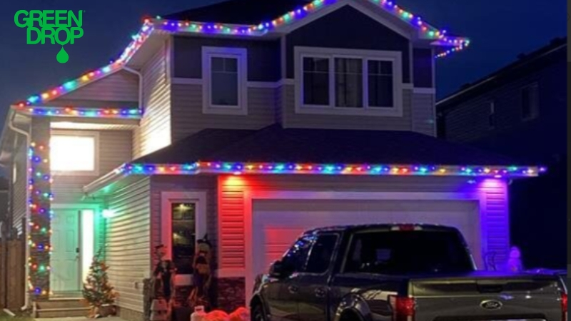 Holiday Lighting set up by Green Drop