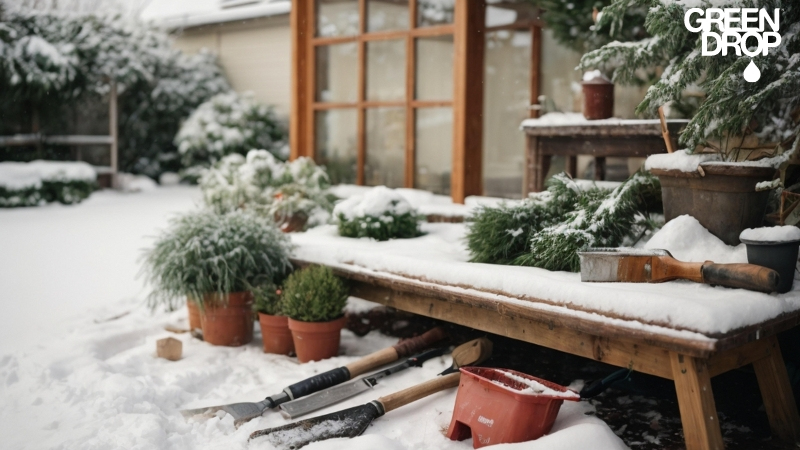 Outdoor space covered in snow