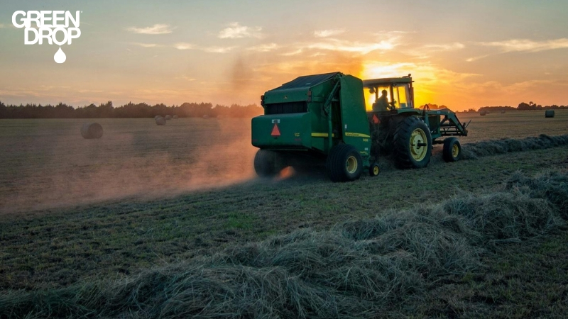 Green Drop tractor during agricultural services